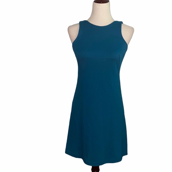 Amanda Uprichard Teal Knit Open Back Rayon Blend Tunic Dress - S - Picture 2 of 12